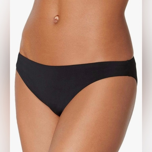 Bar III Sexy Bikini Bottoms Women's Size Medium Ruched Back Solid Black NWOT - Picture 1 of 6